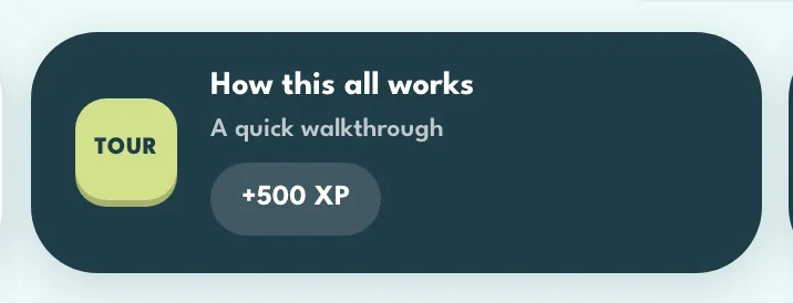 The walkthrough tile in My Assignments showing 500 XP