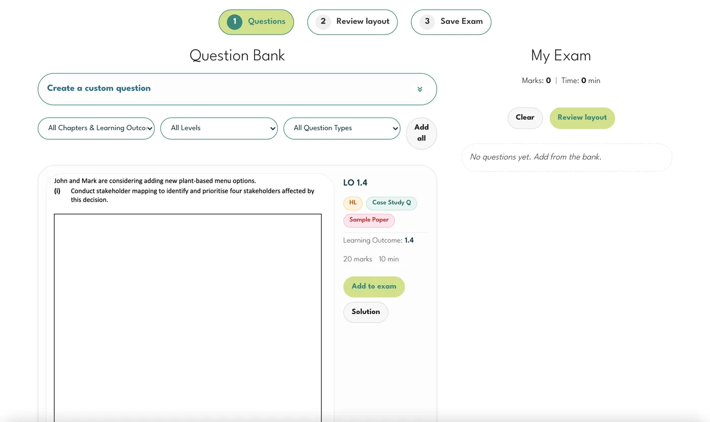 The Exam Builder