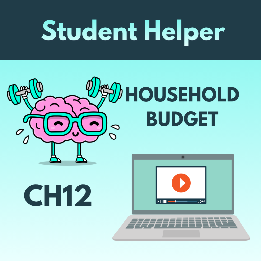Ch12 Household Budget – Student Helper