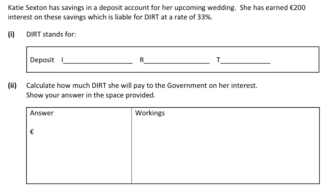 2024 Paper Q9 DIRT question