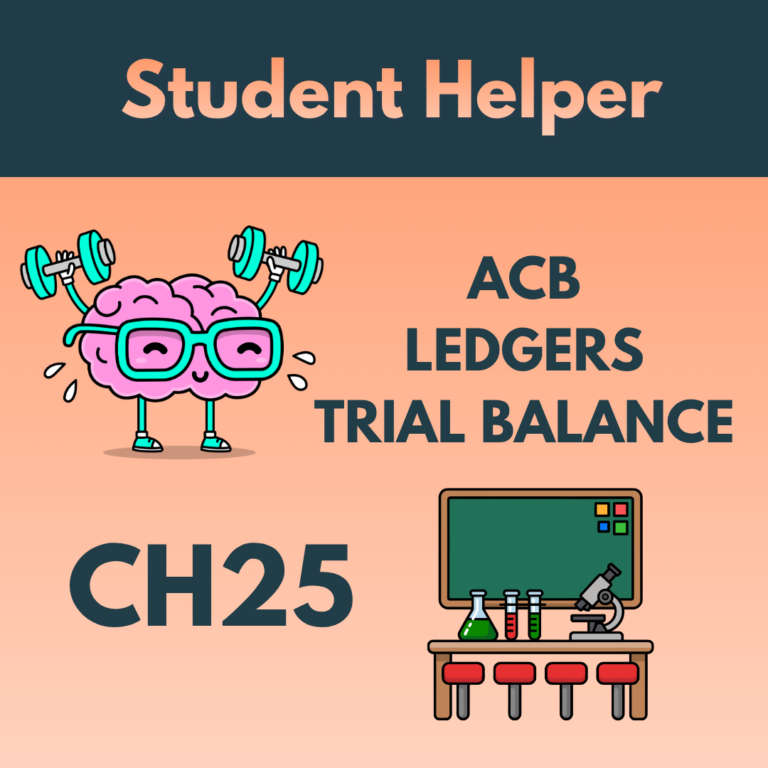 Ch25 ACB, T-accounts, Trial Balance Lab