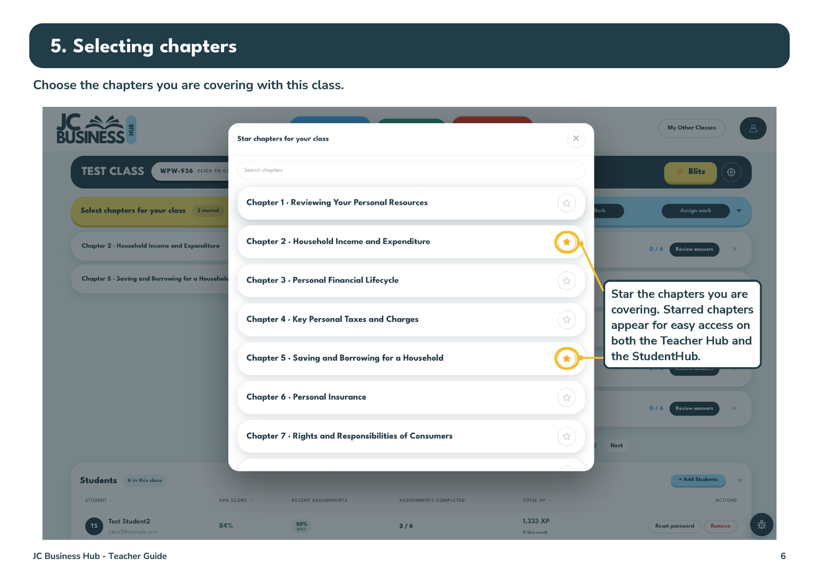 Selecting chapters