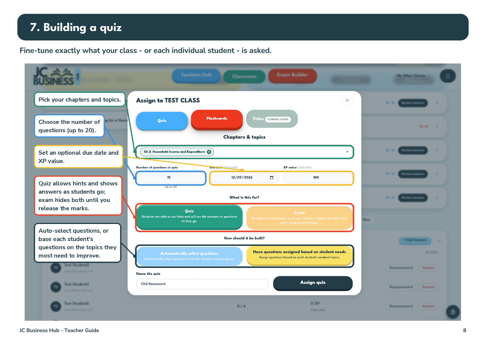 Building a quiz